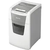 Leitz IQ Autofeed Office 150 Aktenvernichter P5, Vollautomatik, Mikroschnitt 2 x 15 mm, 44 l, 150 Blatt Schnittleistung, weiß