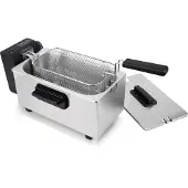 Emerio Fritteuse 3 Liter – PFAS-freie Fritteuse – einstellbarer Thermostat – Kaltzone – Frittiergerät DF-132653 – Edelstahl - 2000 W