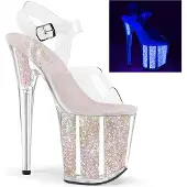 Pleaser FLAMINGO-808UVG Damen Sandale von , Transparent , EU 36, US 6