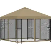 vidaXL Garten Pavillon mit Seitenwänden 3 x 3 m Beige