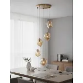 Nova Luce ODELLE Pendelleuchte E14 5-fach Gold 120x48cm dimmbar 9009255