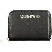 Mario Valentino Stilvolle Damen-Geldbörse: Schwarz, Reißverschluss, recyceltes Material