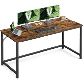 Vasagle Tisch, Computertisch, Bürotisch, 135 x 60 x 76 cm, für Arbeitszimmer, Schlafzimmer, Wohnzimmer, vintagebraun-tintenschwarz LWD043B01V1