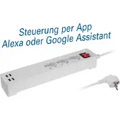 MaxTrack Smarte 3-fach Schutzkontakt-Steckdosen-Leiste mit 4 USB-Ladebuchsen (total 5V /2,1A)