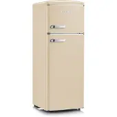 Severin Retro Kühl-/Gefrierkombination Doppeltürer RKG 8933 aus Kunststoff, creme Kühlschrank Gefrierkombination Retro Veggiebox Schwarz