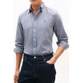 Tommy Hilfiger Flex Dobby Sf Shirt Carbon Navy Größe: L | Casual hemden Outlet | Herren | Blau