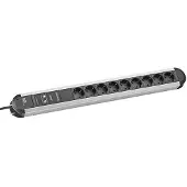 Bachmann PRIMO Steckdosenleiste 9x Schutzkontakt Aluminium Gerätevollschutz, 1,75 m