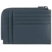 Piquadro Reißverschluss-Münzenetui mit Dokumentenhalter, Kredit