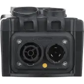 SHOWGEAR Stromverteiler PowerBOX 4 True1 mit Powercon True1 Ein-/Ausgang und 4 Schuko-Ausgängen, 10A, IP20