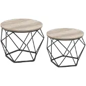Vasagle Couchtisch 50 x 40.6 cm, Grau / Schwarz