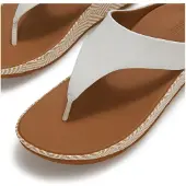 Original Brands FitFlop Lulu Lux Graphic-Weave Leather Toe-Post Sandals WEISS 37