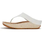 FitFlop Damen Lulu Lux Graphic-Weave Leder-Zehentrenner-Sandalen Urban White-Schuhgröße 36