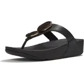 Original Brands FitFlop Lulu Marbled-Stone Toe-Post Sandals SCHWARZ 43