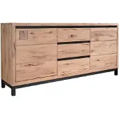 MASSIVMOEBEL24.DE MASSIVMOEBEL24 Sideboard Wildeiche 175x45x85 bianco geölt VILLANDERS #209