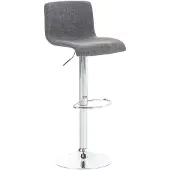 CLP Barhocker Hover mit Stoffbezug | Farbe hellgrau Material Gestell Metall in Chromoptik