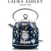 Laura Ashley Wasserkocher 1,7 l 3000 W – Temperaturanzeige – Edelstahl – Kabellos – Elveden Navy