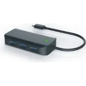M-Cab USB-C 3.1 HUB - 3xUSB-A, 1xUSB-C, USB 3.2 Gen 1 (3.1 Gen 1) Type-C, USB 3.2 Gen 1 (3.1 Gen 1) Type-A, 5000 Mbit/s, Schwarz