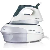 Haeger SS-24S.005A, Dampfbügeleisen, Edelstahl-Bügelsohle, Schwarz, Weiß, 80 g/min, 0,9 l, 2400 W