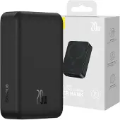 Baseus Magnetic Mini, 20000 mAh, Power Delivery, Kabelloses Aufladen, 20 W, Schwarz