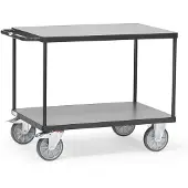 Fetra Tischwagen 600 kg LxB 1.000 x 600 mm, 2 Böden - Grey Edition