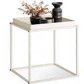 TecTake - Beistelltisch - Kleiner Couchtisch - cremefarben - 40x40x44cm, maximale Belastbarkeit 30kg - 404184