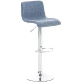 CLP Barhocker Hover mit Stoffbezug | Farbe blau Material Gestell Metall in Chromoptik