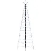 vidaXL LED Weihnachtsbaum mit Erdspießen Kaltweiß 250 cm Eisen