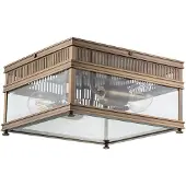 Elstead Lighting Deckenleuchte HOLBORN E27 2x60W IP44 Solides Messing Dunkle Bronze, Glas klar H:16.5cm L:30cm B:30cm dimmbar