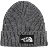 The North Face Logo Box Beanie mit Umschlag in Grau