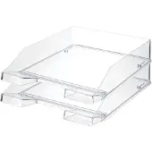 HAN Ablagekorb Klassik, für Format A4/C4, mit Beschriftungsfeld, stapelbar, B 255 x T 348 x H 65 mm, Kunststoff, glasklar, 6 Stück