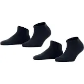 Falke Sneakersocken "Happy 2-Pack", Damen, Gr. 39-42, blau (schwarz navy (6375)), Obermaterial: 83% Baumwolle CO. 16% Polyamid PA. 1% Elasthan EL., glatt, Socken Sneakersocken