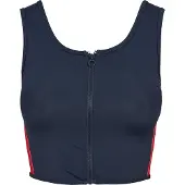 Urban Classics Tanktop "Damen Ladies Side Stripe Cropped Zip Top" 1