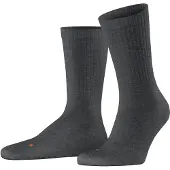 Falke Run Rib Crew Unisex Socken, 35-36, Grau, Rippe, Baumwolle