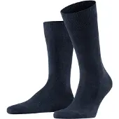 Falke Socken "Family", Herren, Gr. 43-46, Sockengröße, blau (6127, navy melange), Obermaterial: 92% Baumwolle, 7% Polyamid, 1% Elasthan, unifarben, Socken Socken, für Erwachsene, mit flacher Zehennaht