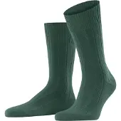 Falke Lhasa Rib Herren Socken, 43-46, Grün, Uni, Wolle