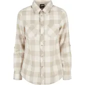 Urban Classics Langarmhemd "Damen Ladies Turnup Checked Flanell Shirt" 1