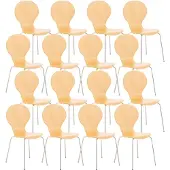 CLP 16er Set Besucherstuhl Diego V2 stapelbar natur