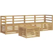 vidaXL Outdoor-Sofagarnitur 5 stk. Weiß Massivholz Akazie