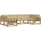 vidaXL Outdoor-Sofagarnitur 6 stk. Weiß und Beige