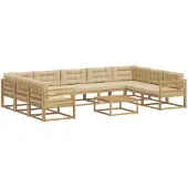 vidaXL Outdoor-Sofagarnitur 10 stk. Weiß und Beige
