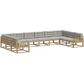 vidaXL Outdoor-Sofagarnitur 10 stk. Weiß und Hellgrau