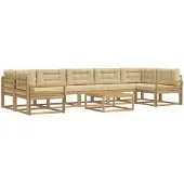 vidaXL Outdoor-Sofagarnitur 6 stk. Weiß und Beige