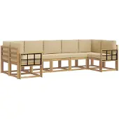 vidaXL Outdoor-Sofagarnitur 7 stk. Weiß und Beige