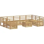 vidaXL Outdoor-Sofagarnitur 10 Stk. Weiß Massivholz Akazie