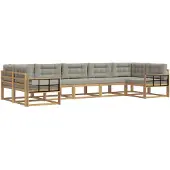 vidaXL Outdoor-Sofagarnitur 7 stk. Weiß und Hellgrau