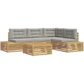 vidaXL 6 stk. Outdoor-Sofagarnitur Polyester Weiß