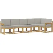 vidaXL Outdoor-Sofagarnitur 6 stk. Weiß und Hellgrau