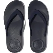 Original Brands FitFlop Iqushion Mens Textured-Strap Flip-Flops BLAU 41