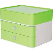 HAN Schubladenbox Allison Smart-Box Plus, 2 Schübe mit Trennwänden, Utensilienbox, stapelb., ABS-Kunststoff, grün