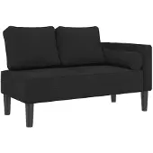 vidaXL Chaiselongue mit Kissen Schwarz Samt